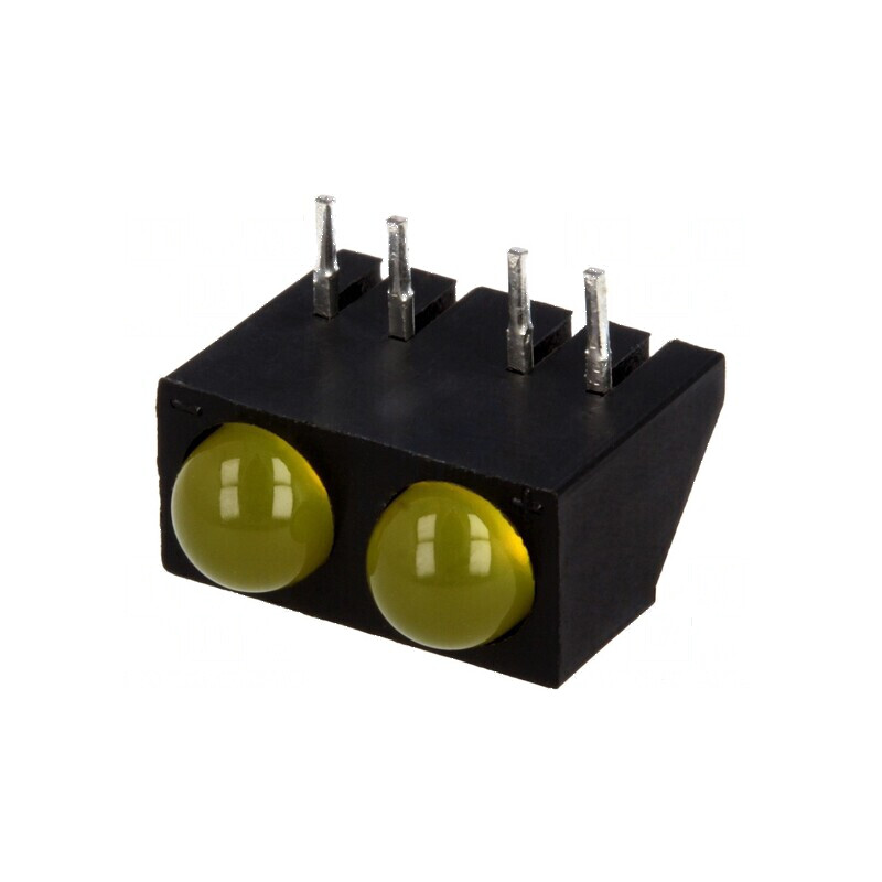 LED orizontal 4,8mm 2 diode galbene 20mA 60° | Electronic-mag.ro | Componente Electronice