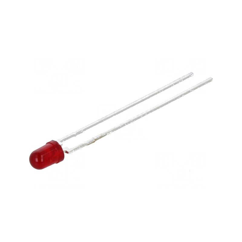 LED 3mm roșie 3,4mcd 60° convex | Electronic-mag.ro | Componente Electronice