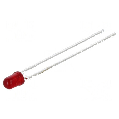 LED 3mm roșie 3,4mcd 60° convex | Electronic-mag.ro | Componente Electronice