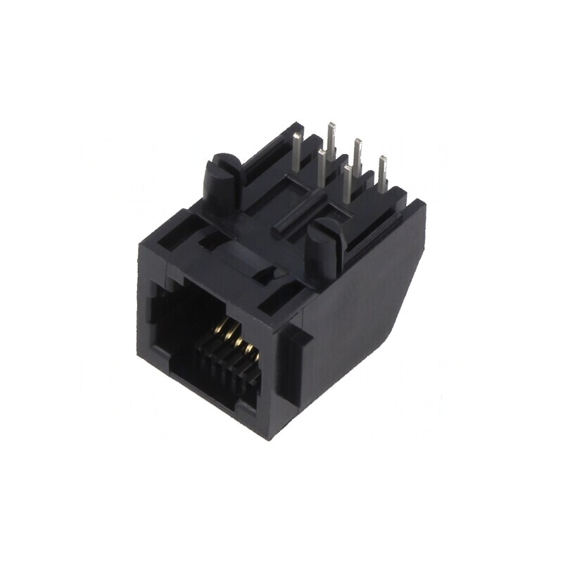 Conector RJ12 soclu 6p6c THT 90° | Electronic-mag.ro | Componente Electronice