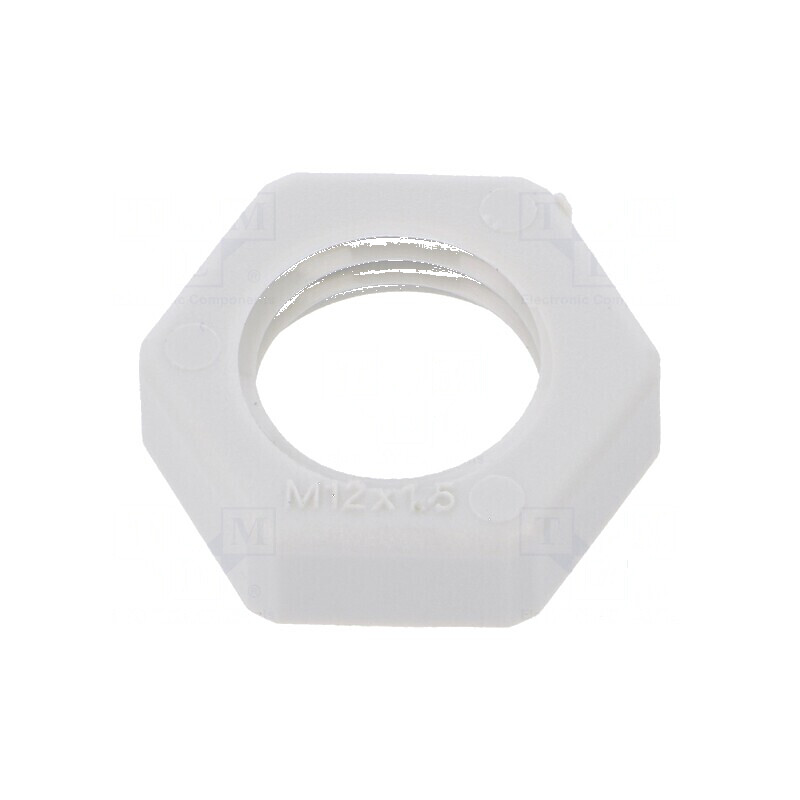 Piuliță M12 poliamidă 5mm Cheie 17mm Gri Deschis Pas 1,5 | Electronic-mag.ro | Componente Electronice