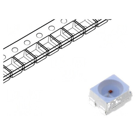 LED SMD 3528 Verde PLCC4 750-1120mcd 20mA 3.5x2.8x1.9mm 120° | Electronic-mag.ro | Componente Electronice