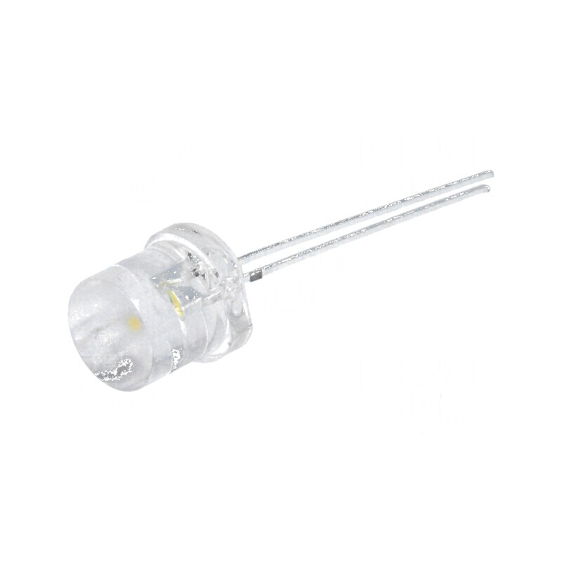 LED 8mm alb cald plat 140° 1560÷2180mcd | Electronic-mag.ro | Componente Electronice