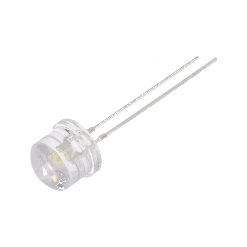 LED 8mm alb cald 1560-2180mcd 100° convex | Electronic-mag.ro | Componente Electronice