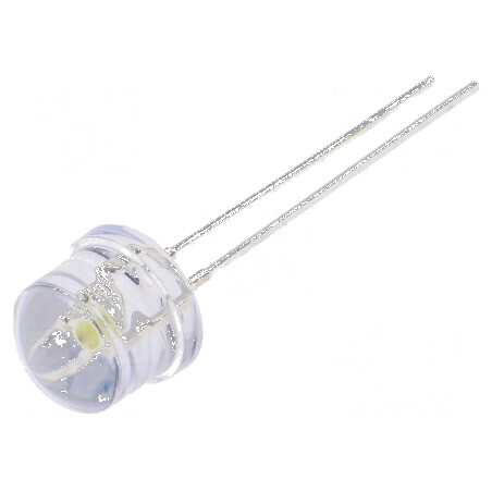 LED 8mm alb rece 3000-4000mcd 100° convex | Electronic-mag.ro | Componente Electronice