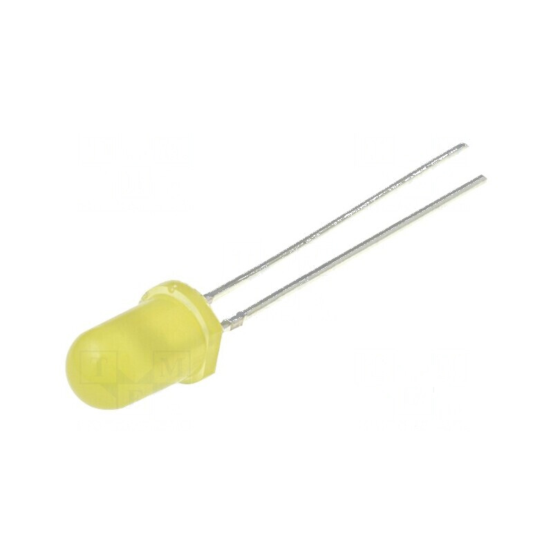 LED galben 5mm 100-130mcd 60° convex 12VDC | Electronic-mag.ro | Componente Electronice