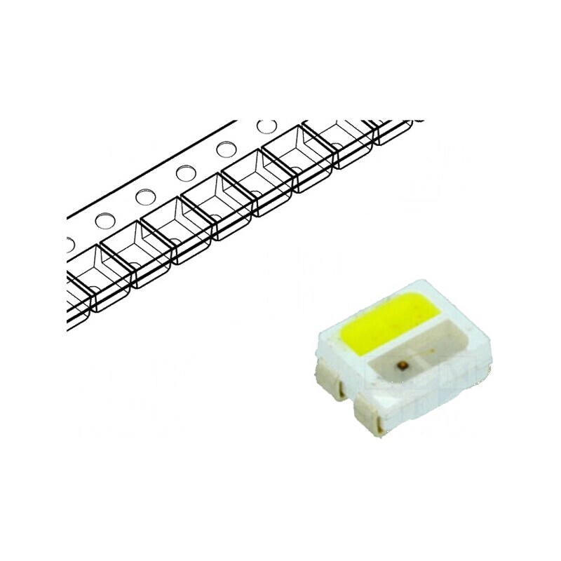 LED SMD 3528 PLCC4 Galben Alb Rece 3,5x2,7x1,5mm 120° 20mA 20m | Electronic-mag.ro | Componente Electronice