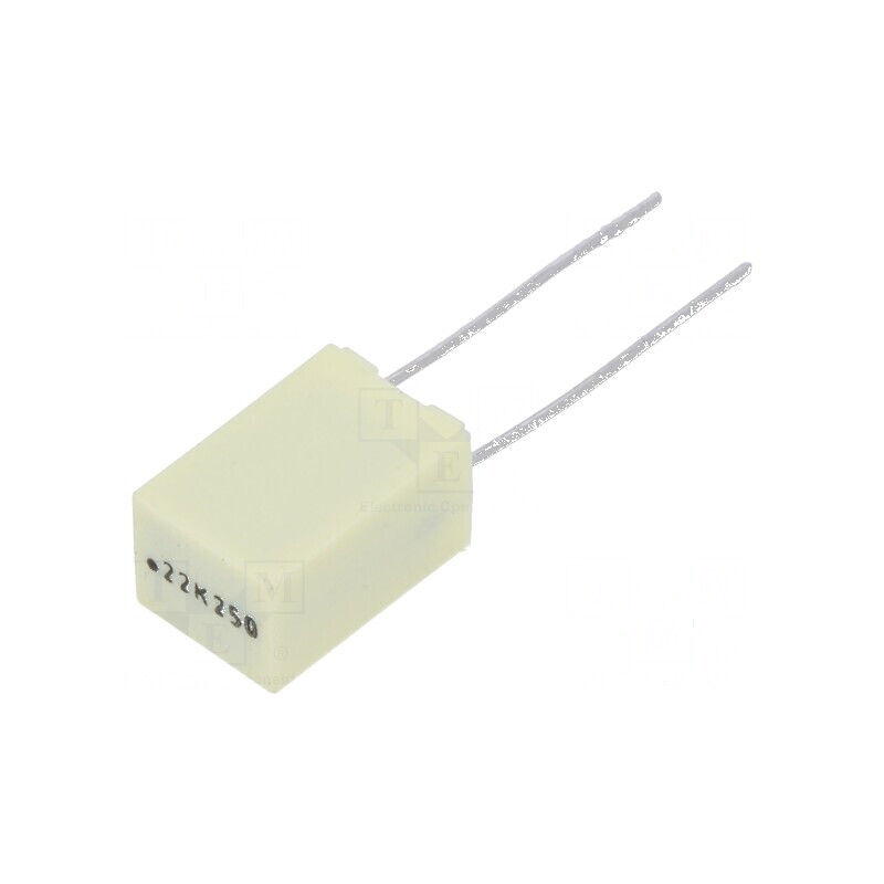 Condensator poliester 220nF 140VAC 250VDC 5mm ±10% THT | Electronic-mag.ro | Componente Electronice