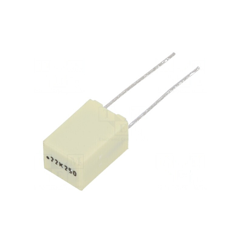 Condensator poliester 220nF 140VAC 250VDC 5mm ±10% THT | Electronic-mag.ro | Componente Electronice