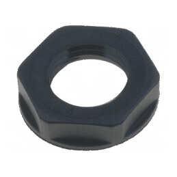 Piuliță PG7 poliamidă neagră 19mm UL94V-2 -20÷100°C Filet PG | Electronic-mag.ro | Componente Electronice