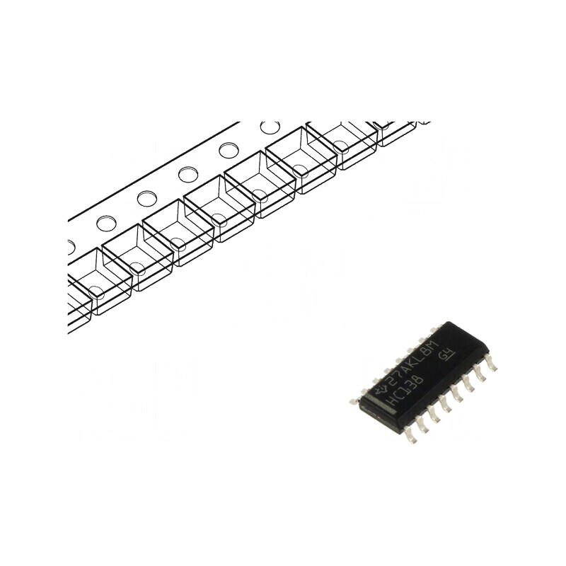 Decodor demultiplexor digital IC SMD SO16 3-8 linii 2-6VDC | Electronic-mag.ro | Componente Electronice