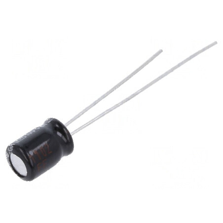 Condensator electrolitic THT 10uF 35VDC Ø5x7mm 2mm Raster | Electronic-mag.ro | Componente Electronice
