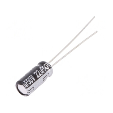 Condensator electrolitic THT 22uF 50VDC Ø5x11mm 2mm Raster | Electronic-mag.ro | Componente Electronice