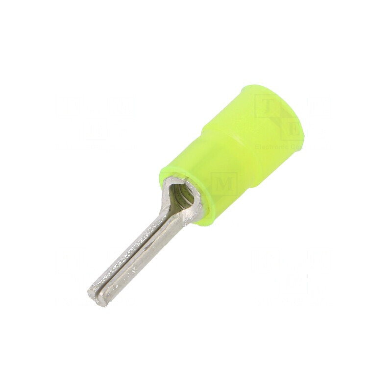 Vârf tip ac Ø 2,6mm pentru cablu izolată galbenă 4÷6mm2 crimpat | Electronic-mag.ro | Componente Electronice