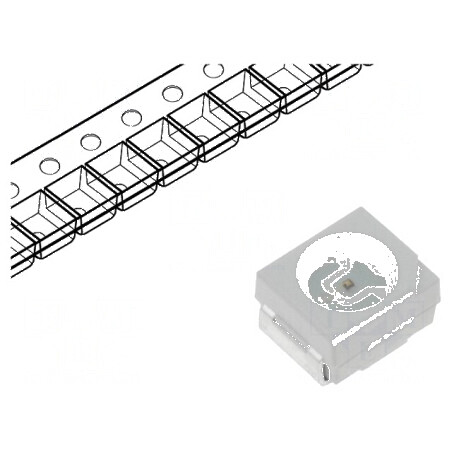 LED SMD 3528 PLCC2 Roșie 400mcd 20mA 120° 3,5x2,8x1,9mm | Electronic-mag.ro | Componente Electronice