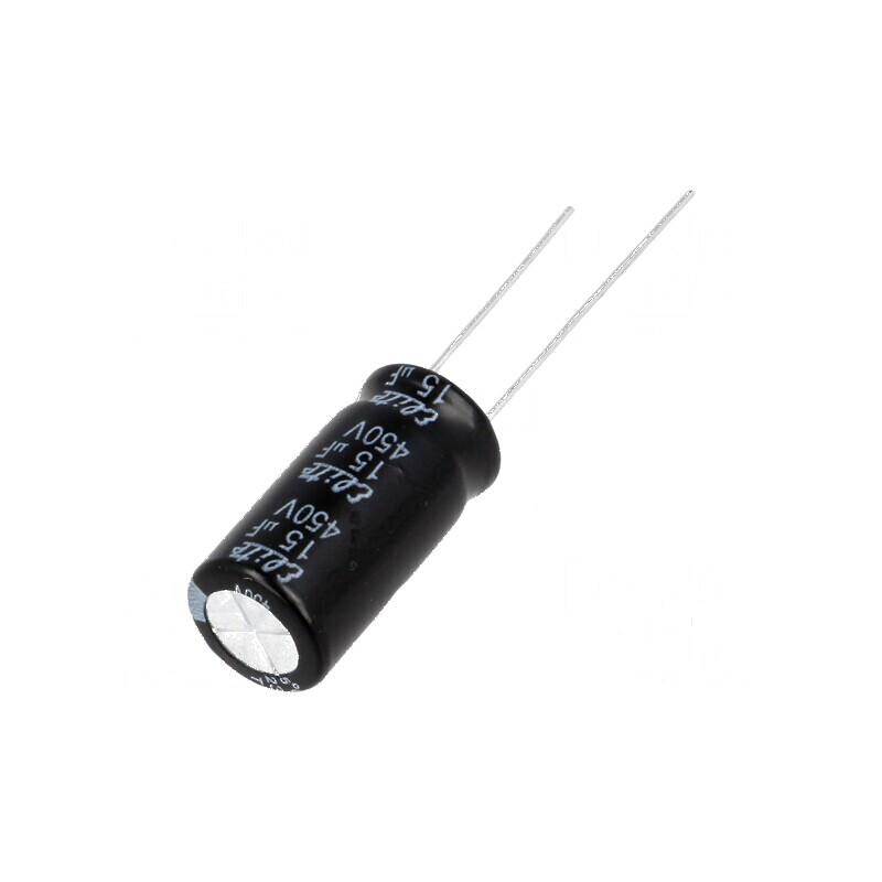 Condensator electrolitic THT 15uF 450V 10x60mm ±20% | Electronic-mag.ro | Componente Electronice