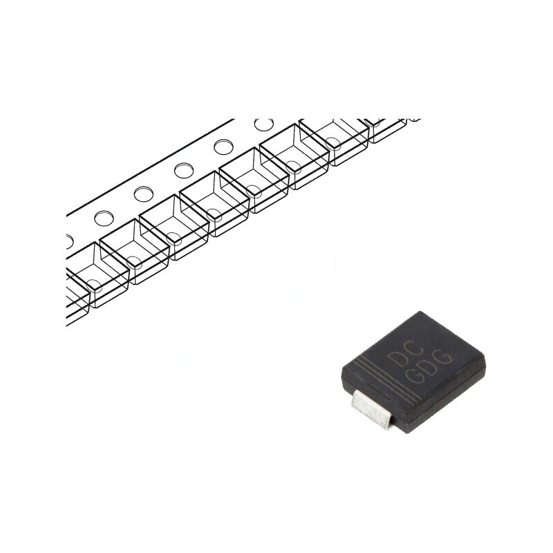 Diodă TVS 1,5kW 6,67V 145,6A Unidirecțională SMC Rola Banda | Electronic-mag.ro | Componente Electronice