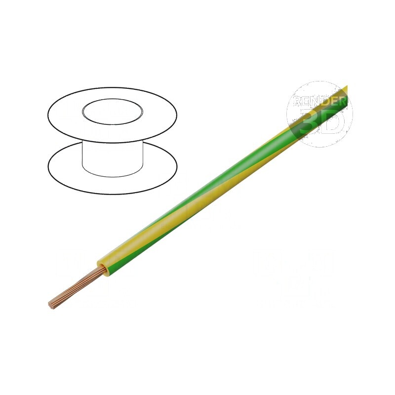 Cablu TLY litat 0,12mm² PVC galben-verde 150V 300V 200m | Electronic-mag.ro | Componente Electronice