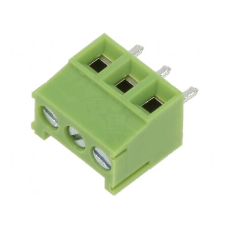 Regletă conexiuni PCB 90° 3,5mm 3 piste verde | Electronic-mag.ro | Componente Electronice