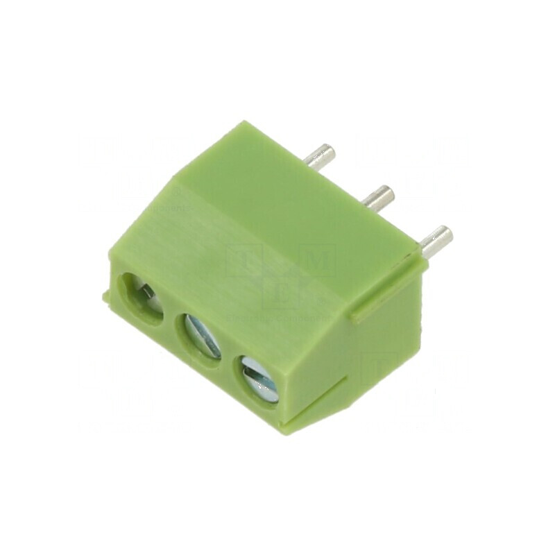 Regletă de conexiuni pentru PCB 90° 3,5mm 3 piste verde | Electronic-mag.ro | Componente Electronice