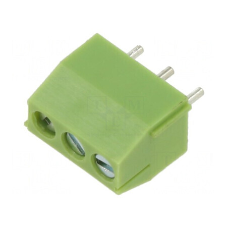 Regletă de conexiuni pentru PCB 90° 3,5mm 3 piste verde | Electronic-mag.ro | Componente Electronice