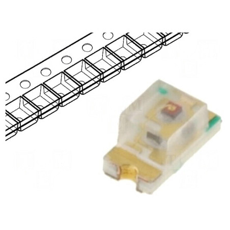 LED SMD 0603 Ambră 90mcd 1,6x0,8x0,45mm 145° 20mA 591nm | Electronic-mag.ro | Componente Electronice