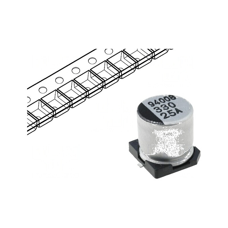 Condensator electrolitic SMD 330uF 25V Ø10x10mm ±20% 5000h | Electronic-mag.ro | Componente Electronice Condensator electrolitic SMD 330uF 25V Ø10x10mm ±20% 5000h | Electronic-mag.ro | Componente Electronice