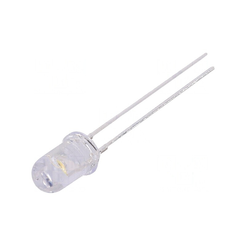 LED 5mm alb cald 8400-10000mcd 60° convex | Electronic-mag.ro | Componente Electronice