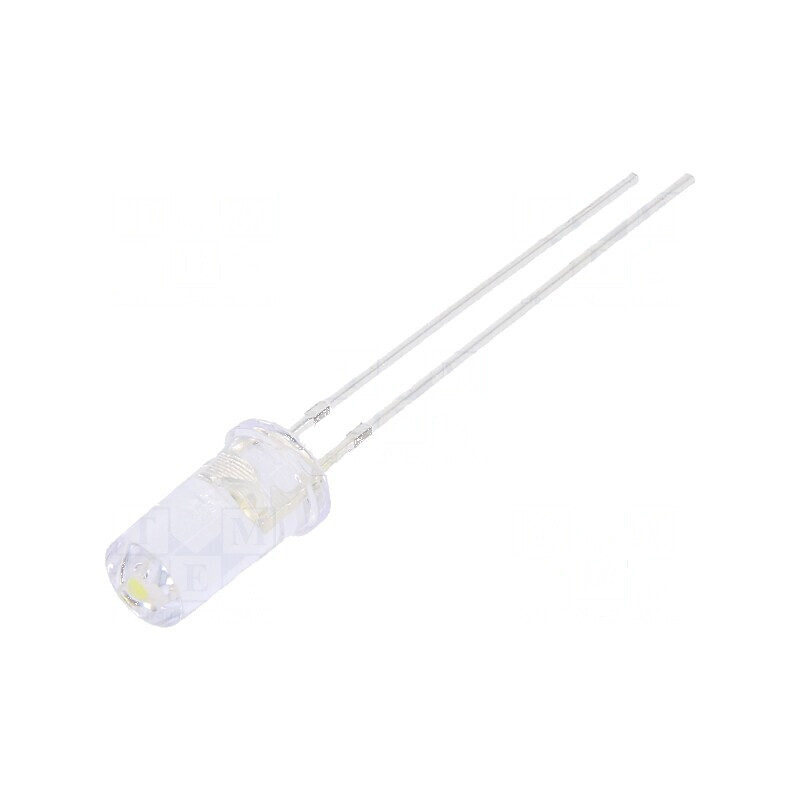 LED 5mm alb rece 1120-1560mcd 100° plat | Electronic-mag.ro | Componente Electronice