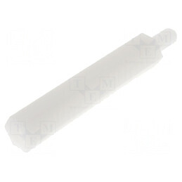 Piuliță distanțieră hexagonală poliamidă M3 30mm | Electronic-mag.ro | Componente Electronice