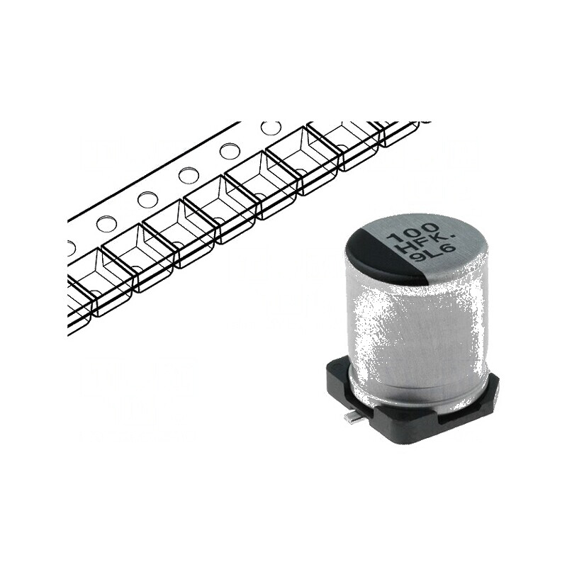Condensator electrolitic low ESR SMD 100uF 50V Ø8x10,2mm | Electronic-mag.ro | Componente Electronice