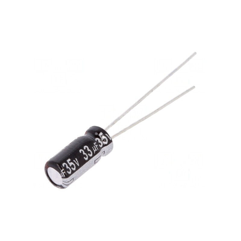 Condensator electrolitic THT 33uF 35VDC Ø5x11mm 2mm Raster | Electronic-mag.ro | Componente Electronice