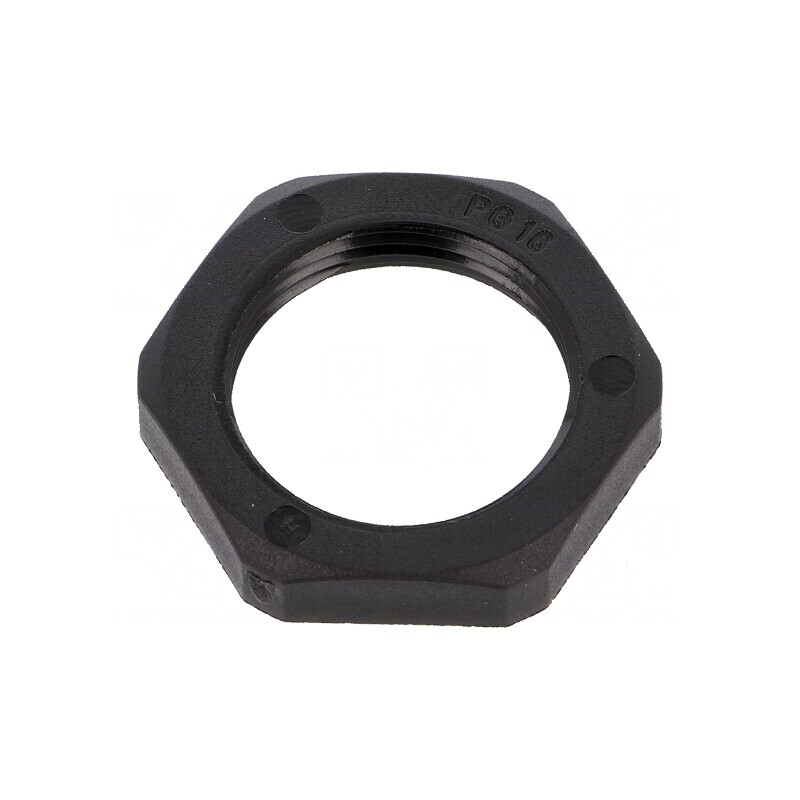 Piuliță PG16 poliamidă 6mm, Cheie 30mm, Neagră, -40÷100°C | Electronic-mag.ro | Componente Electronice