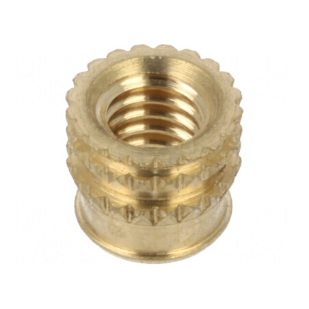 Adaos filetat alamă M4 5,6mm pentru plastic - BN 37885 | Electronic-mag.ro | Componente Electronice