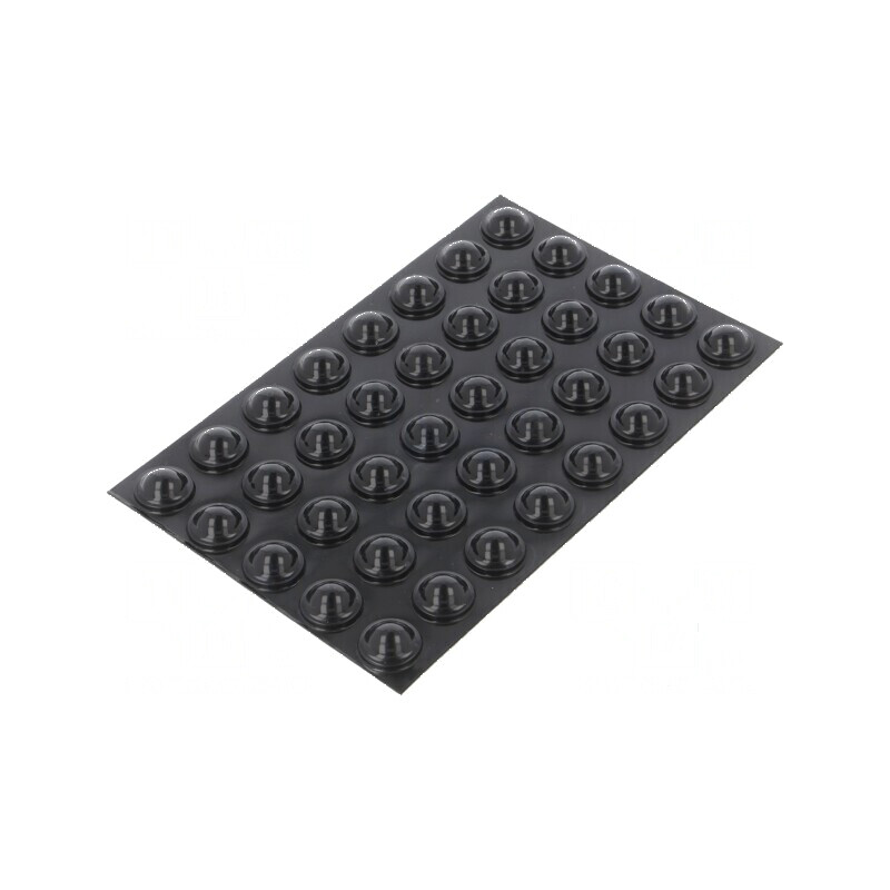 Picioruş autoadeziv poliuretan negru H: 6,4mm Ø15,9mm | Electronic-mag.ro | Componente Electronice