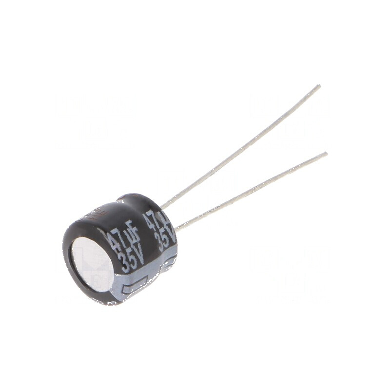 Condensator electrolitic THT 47uF 35VDC Ø8x7mm 2,5mm | Electronic-mag.ro | Componente Electronice