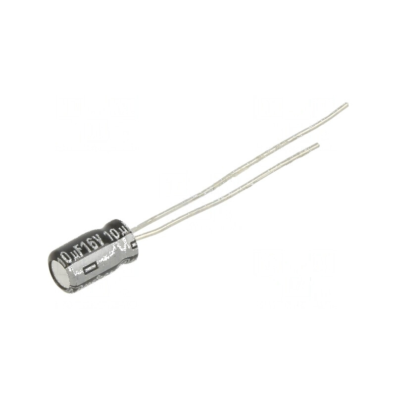 Condensator electrolitic THT 10uF 16VDC 4x7mm 2,5mm Raster | Electronic-mag.ro | Componente Electronice