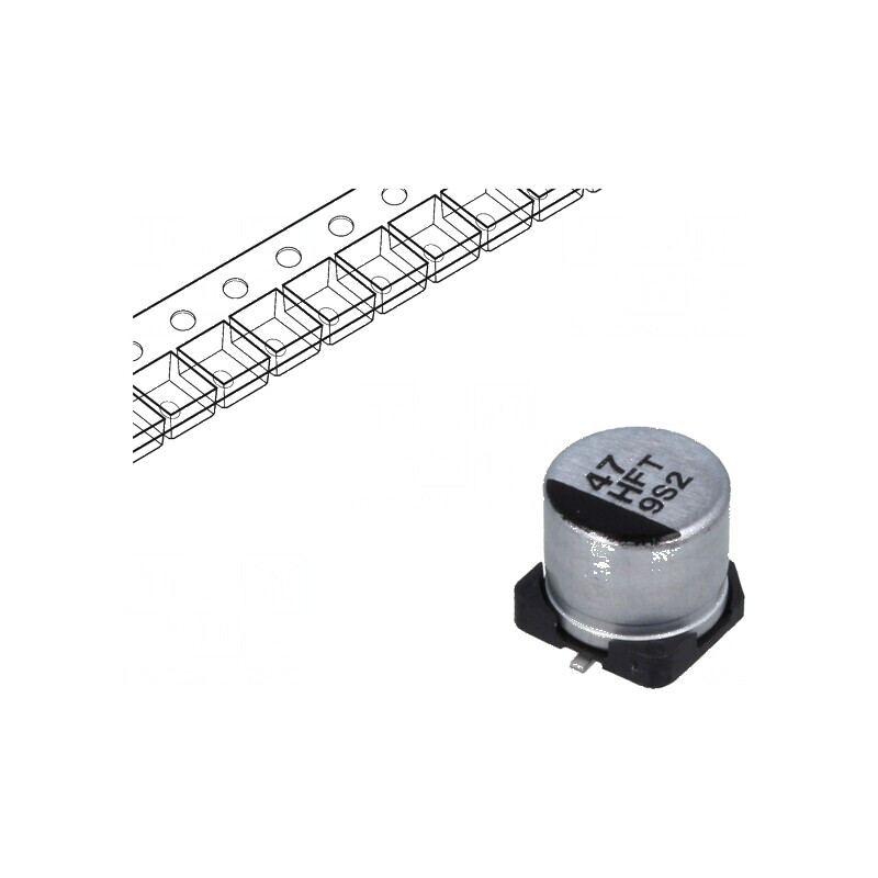 Condensator electrolitic low ESR SMD 47uF 50VDC Ø6,3x5,8mm | Electronic-mag.ro | Componente Electronice Condensator electrolitic low ESR SMD 47uF 50VDC Ø6,3x5,8mm | Electronic-mag.ro | Componente Electronice