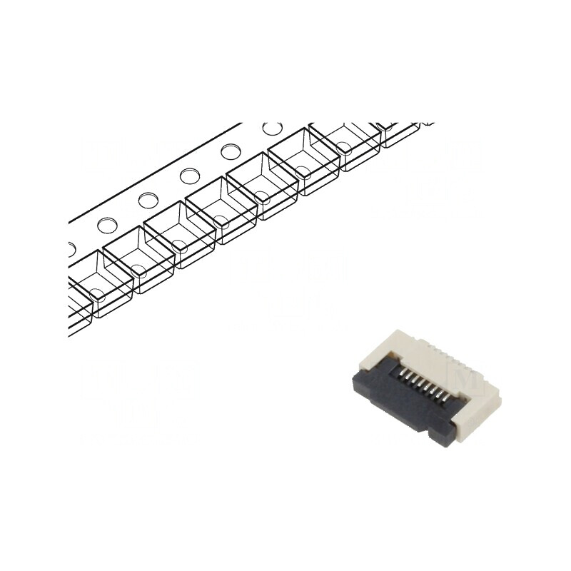 Conector FFC/FPC orizontal PIN 8 ZIF SMT 50V 0,4A cositorit | Electronic-mag.ro | Componente Electronice