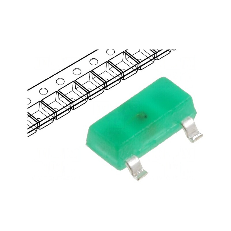 LED SMD SOT23 Verde 2,6-8mcd 140° 20mA 568nm | Electronic-mag.ro | Componente Electronice