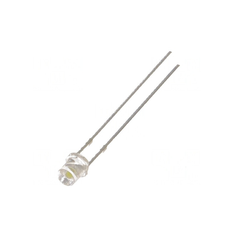 LED 3mm Alb Rece 1560-1800mcd 140° Plat | Electronic-mag.ro | Componente Electronice