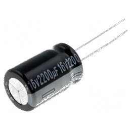 Condensator electrolitic THT 2200uF 16V 12x20mm ±20% | Electronic-mag.ro | Componente Electronice