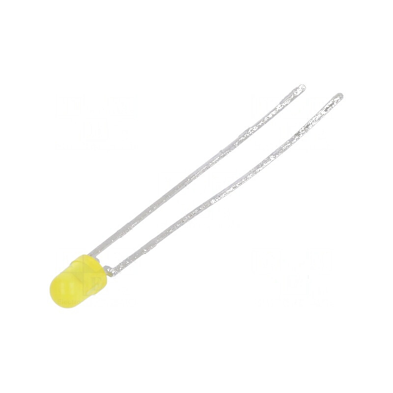 LED 3mm galben 1,6-10mcd 30° convex 2,4-3V | Electronic-mag.ro | Componente Electronice