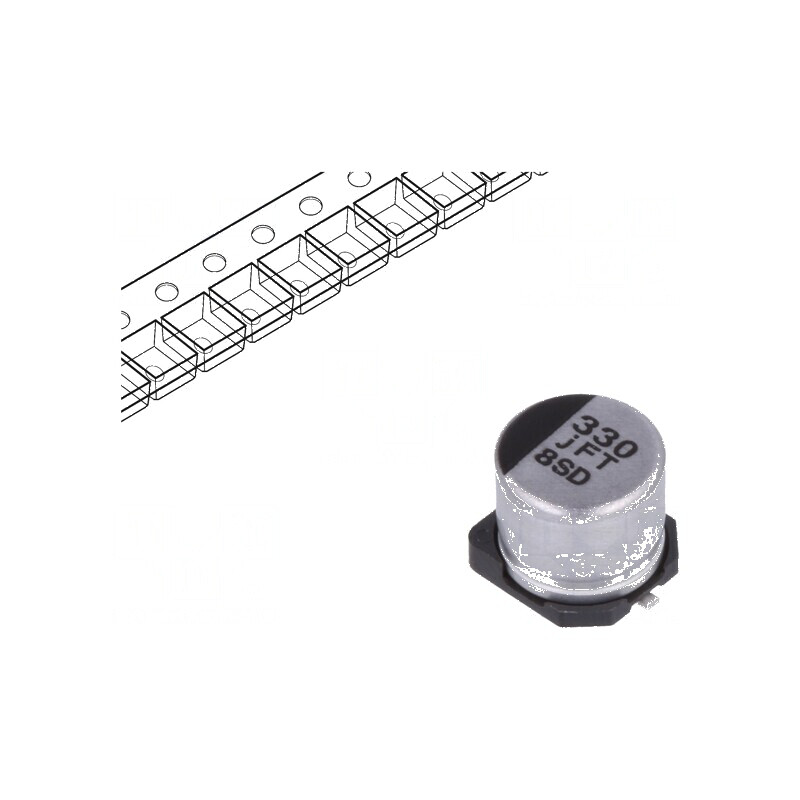 Condensator electrolitic low ESR SMD 330uF 6.3VDC 6.3x5.8mm | Electronic-mag.ro | Componente Electronice