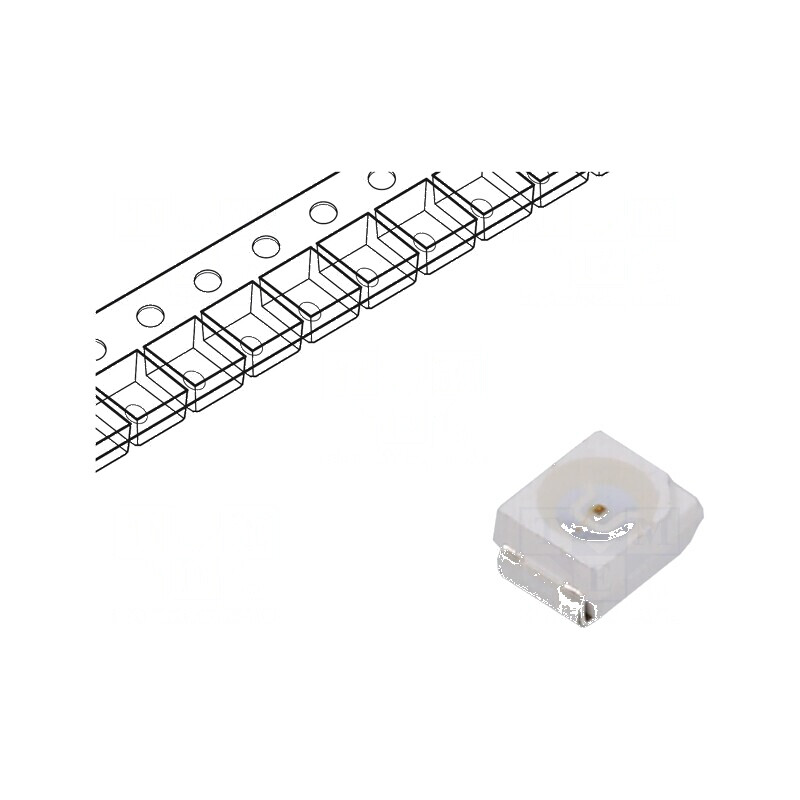 LED SMD 3528 Portocalie 100-150mcd 3.5x2.8x1.7mm 120° PLCC2 | Electronic-mag.ro | Componente Electronice