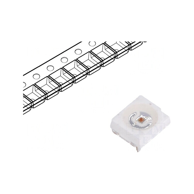 LED SMD 3528 PLCC2 Roșie 1120-2180mcd 3.5x2.8x1.9mm 120° | Electronic-mag.ro | Componente Electronice