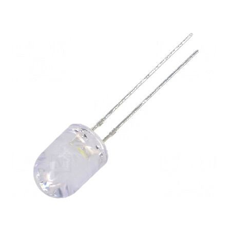 LED 8mm alb rece 18000-25000mcd 30° convex | Electronic-mag.ro | Componente Electronice