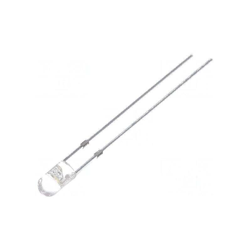 LED 3mm Alb Rece 7000-8400mcd 30° Convex | Electronic-mag.ro | Componente Electronice