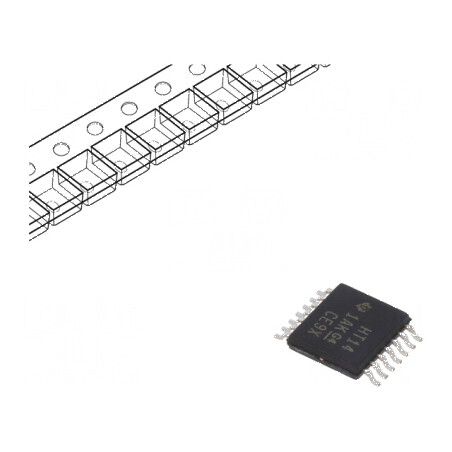 IC digital NOT, 6 CMOS, TTL, SMD TSSOP14, 4,5-5,5VDC, -40-85°C | Electronic-mag.ro | Componente Electronice