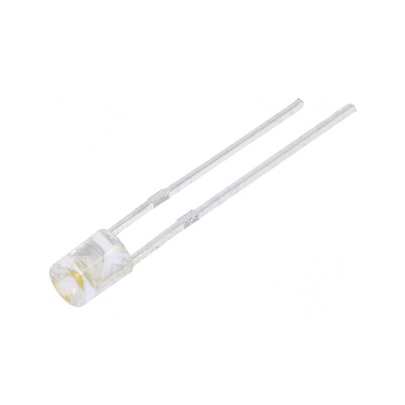 LED 3mm alb cald 250-300mcd 140° concav | Electronic-mag.ro | Componente Electronice